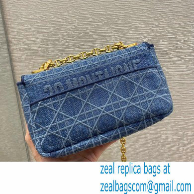 Dior Small Caro Bag in Cannage Denim Blue 2021