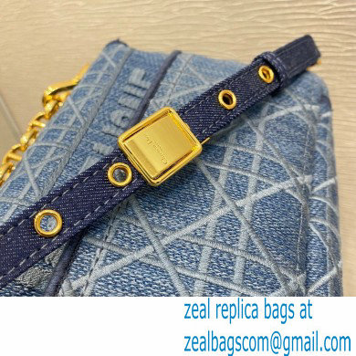 Dior Small Caro Bag in Cannage Denim Blue 2021