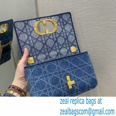 Dior Small Caro Bag in Cannage Denim Blue 2021 - Click Image to Close