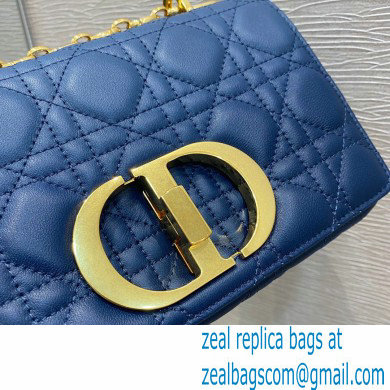 Dior Small Caro Bag in Cannage Lambskin Gradient Indigo Blue 2021