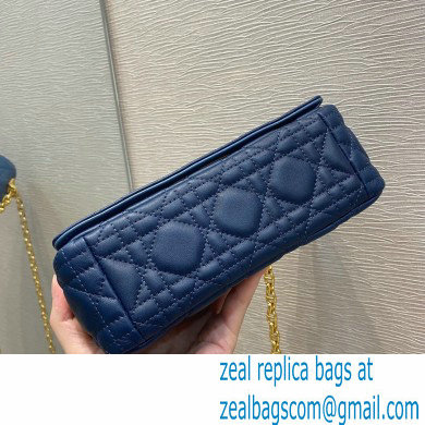 Dior Small Caro Bag in Cannage Lambskin Gradient Indigo Blue 2021