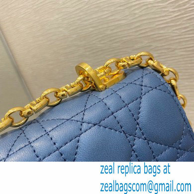 Dior Small Caro Bag in Cannage Lambskin Gradient Indigo Blue 2021