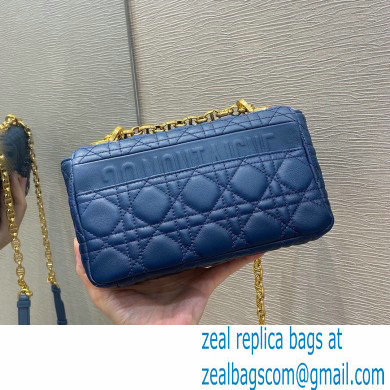 Dior Small Caro Bag in Cannage Lambskin Gradient Indigo Blue 2021