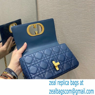 Dior Small Caro Bag in Cannage Lambskin Gradient Indigo Blue 2021 - Click Image to Close