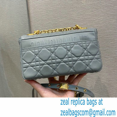 Dior Small Caro Bag in Soft Cannage Calfskin Gray 2021