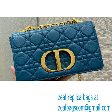 Dior Small Caro Bag in Soft Cannage Calfskin Ocean Blue 2021