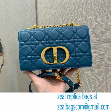 Dior Small Caro Bag in Soft Cannage Calfskin Ocean Blue 2021 - Click Image to Close