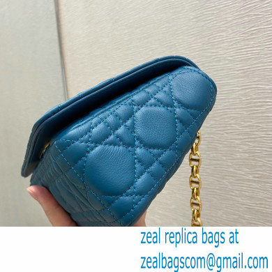 Dior Small Caro Bag in Soft Cannage Calfskin Ocean Blue 2021