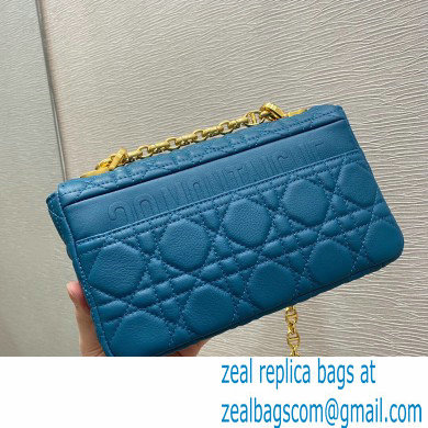 Dior Small Caro Bag in Soft Cannage Calfskin Ocean Blue 2021 - Click Image to Close