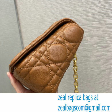 Dior Small Caro Bag in Supple Cannage Calfskin Brown 2021