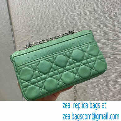 Dior Small Caro Bag in Supple Cannage Calfskin Mint Green 2021