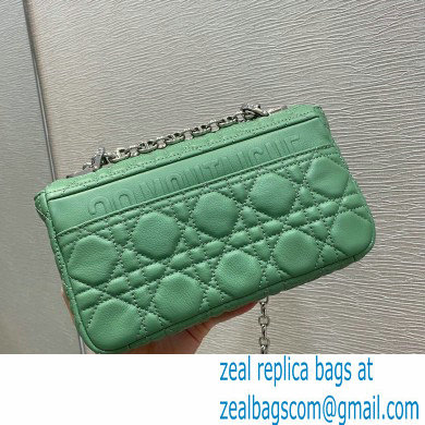 Dior Small Caro Bag in Supple Cannage Calfskin Mint Green 2021 - Click Image to Close