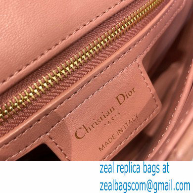 Dior Small Caro Bag in Supple Cannage Calfskin Rose Des Vents 2021 - Click Image to Close