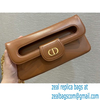 Dior Small DiorDouble Bag in Smooth Calfskin Brown 2021 - Click Image to Close