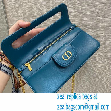 Dior Small DiorDouble Bag in Smooth Calfskin Deep Ocean Blue 2021 - Click Image to Close