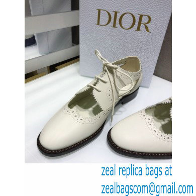 Dior Teddy-D Derby Shoes in Perforated Calfskin White 2021