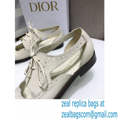 Dior Teddy-D Derby Shoes in Perforated Calfskin White 2021