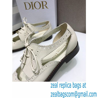 Dior Teddy-D Derby Shoes in Perforated Calfskin White 2021 - Click Image to Close