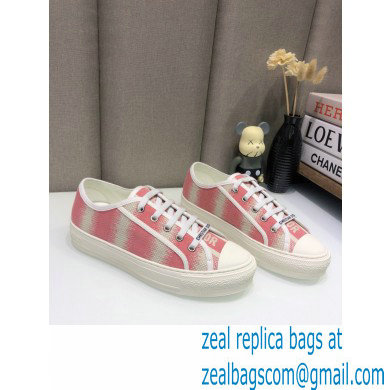 Dior Walk'n'Dior Low-Top Sneakers D-Stripes Embroidered Cotton Pink
