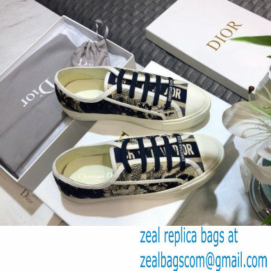 Dior Walk'n'Dior Low-Top Sneakers Embroidered Cotton Blue - Click Image to Close