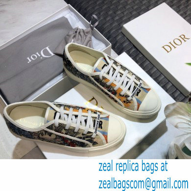 Dior Walk'n'Dior Low-Top Sneakers Embroidered Cotton Multicolor - Click Image to Close