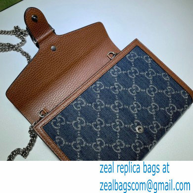 Gucci Dionysus Mini Chain Bag 401231 Washed GG Denim Blue 2021