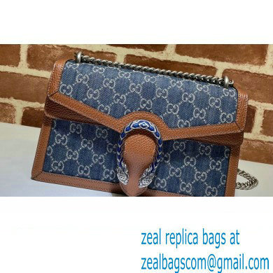 Gucci Dionysus Small Shoulder Bag 400249 Washed GG Denim Blue 2021