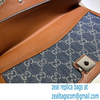 Gucci Dionysus Small Shoulder Bag 400249 Washed GG Denim Blue 2021