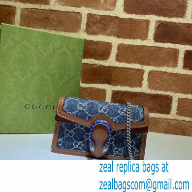 Gucci Dionysus Super Mini Bag 476432 Washed GG Denim Blue 2021 - Click Image to Close