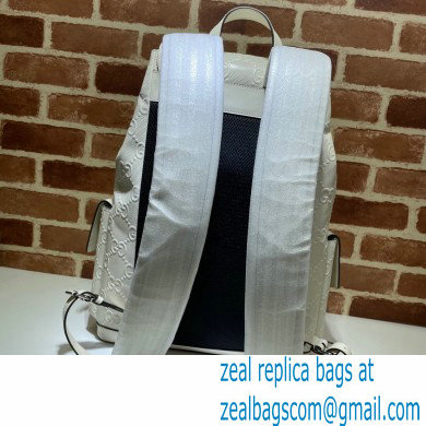 Gucci GG Embossed Backpack Bag 625770 White 2021 - Click Image to Close