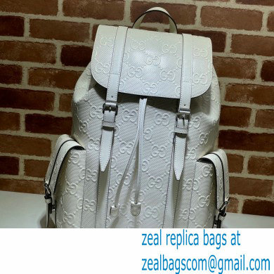 Gucci GG Embossed Backpack Bag 625770 White 2021 - Click Image to Close