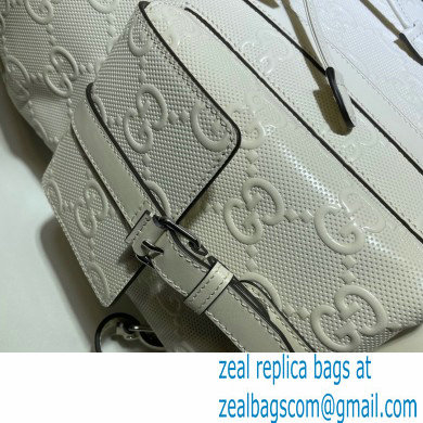 Gucci GG Embossed Backpack Bag 625770 White 2021