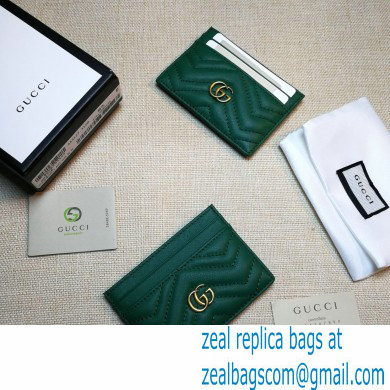 Gucci GG Marmont Card Case 443127 Dark Green - Click Image to Close