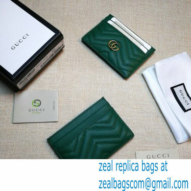 Gucci GG Marmont Card Case 443127 Dark Green - Click Image to Close