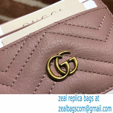 Gucci GG Marmont Card Case 443127 Dusty Pink