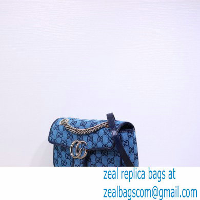 Gucci GG Marmont Multicolor Mini Shoulder Bag 446744 Blue 2021