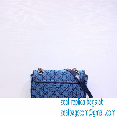 Gucci GG Marmont Multicolor Mini Shoulder Bag 446744 Blue 2021 - Click Image to Close