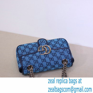 Gucci GG Marmont Multicolor Mini Shoulder Bag 446744 Blue 2021