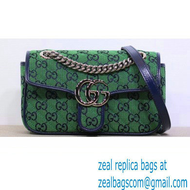 Gucci GG Marmont Multicolor Mini Shoulder Bag 446744 Green 2021 - Click Image to Close