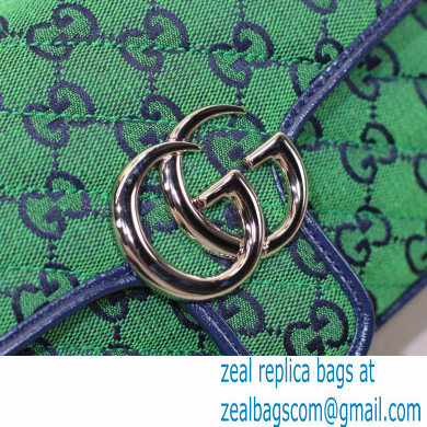 Gucci GG Marmont Multicolor Mini Shoulder Bag 446744 Green 2021 - Click Image to Close