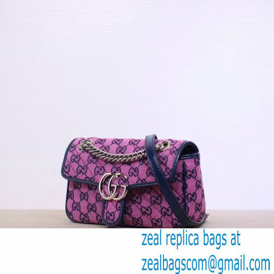 Gucci GG Marmont Multicolor Mini Shoulder Bag 446744 Pink 2021 - Click Image to Close