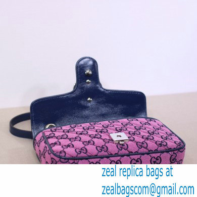 Gucci GG Marmont Multicolor Mini Shoulder Bag 446744 Pink 2021 - Click Image to Close