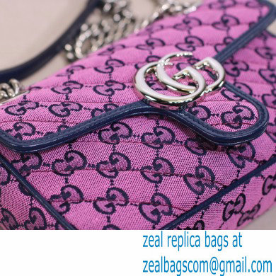 Gucci GG Marmont Multicolor Mini Shoulder Bag 446744 Pink 2021 - Click Image to Close