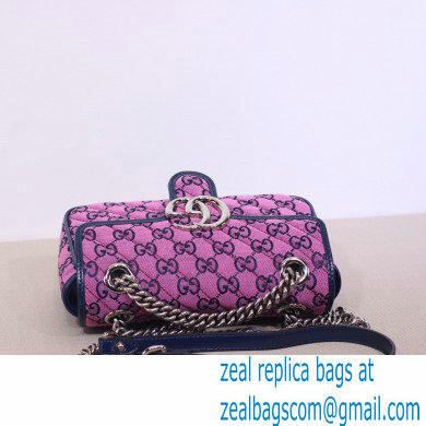 Gucci GG Marmont Multicolor Mini Shoulder Bag 446744 Pink 2021 - Click Image to Close