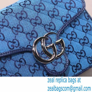 Gucci GG Marmont Multicolor Mini Top Handle Bag 583571 Blue 2021