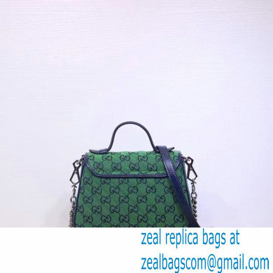 Gucci GG Marmont Multicolor Mini Top Handle Bag 583571 Green 2021