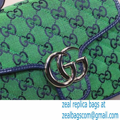 Gucci GG Marmont Multicolor Mini Top Handle Bag 583571 Green 2021 - Click Image to Close