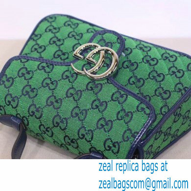 Gucci GG Marmont Multicolor Mini Top Handle Bag 583571 Green 2021 - Click Image to Close