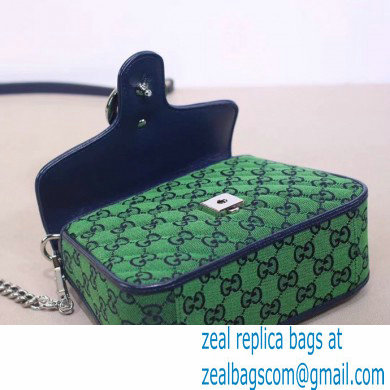 Gucci GG Marmont Multicolor Mini Top Handle Bag 583571 Green 2021 - Click Image to Close