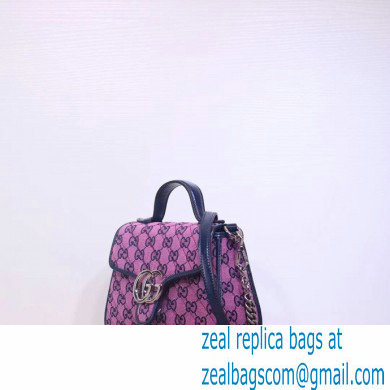 Gucci GG Marmont Multicolor Mini Top Handle Bag 583571 Pink 2021
